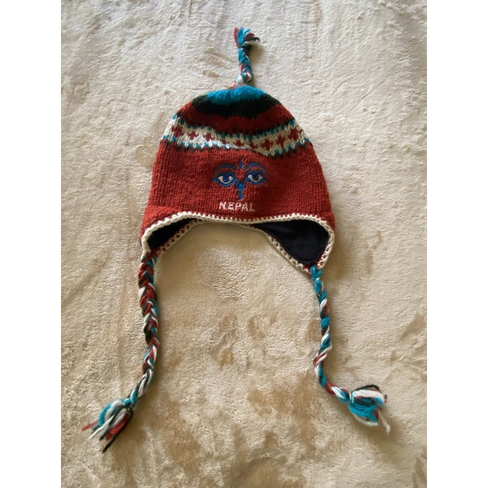 Nepal Hat Beanie Wool Outer Winter Wear Inside Soft Fleece OSFM s2